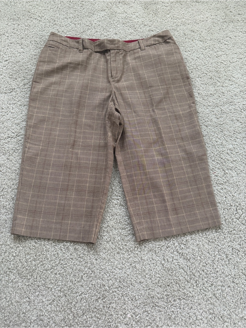 GAP Women's Brown Plaid Capris